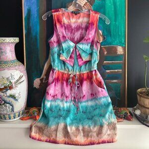 BeBop Pink and Orange Tie-Dye Dress Small